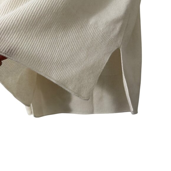 Theory Ivory Cashmere Crewneck Long Sleeve Side Slits Tunic Sweater Womens Small - Picture 4 of 5